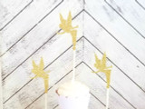 Double sided Gold Glitter Fairy Cupcake Toppers