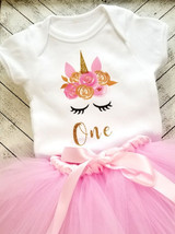 Unicorn 1st Birthday Onesie Set