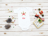 Christmas Unicorn 1st Birthday Onesie Set | Gold & Red