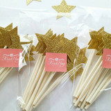 Silver Twinkle Little Star Cupcake Toppers