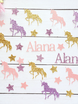 Personalized Unicorn Birthday Confetti in Pastel Colors