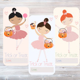 Halloween Ballerina Printable Cards for Class Parties and Birthdays