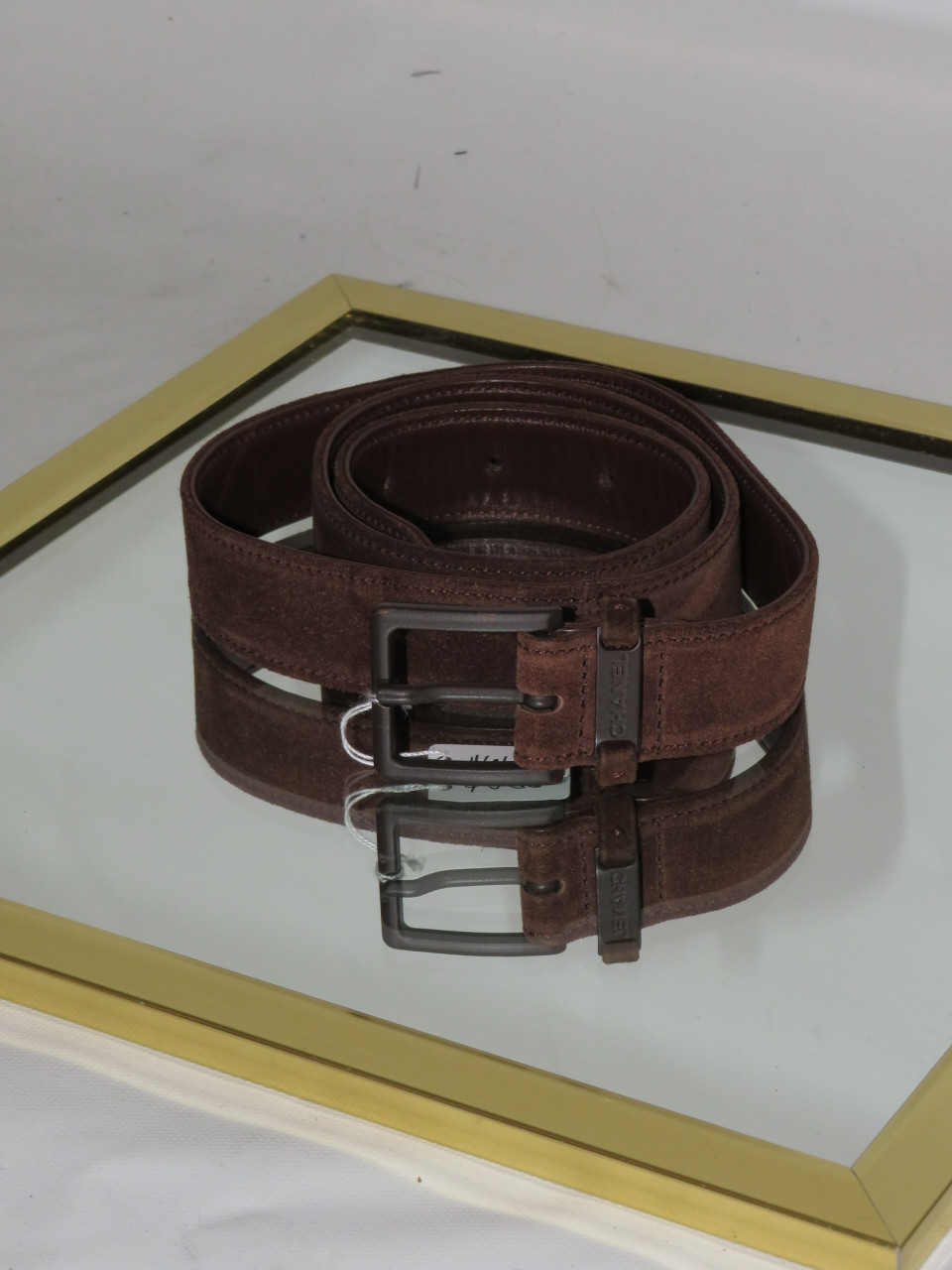 Chanel Brown Suede Belt in Box