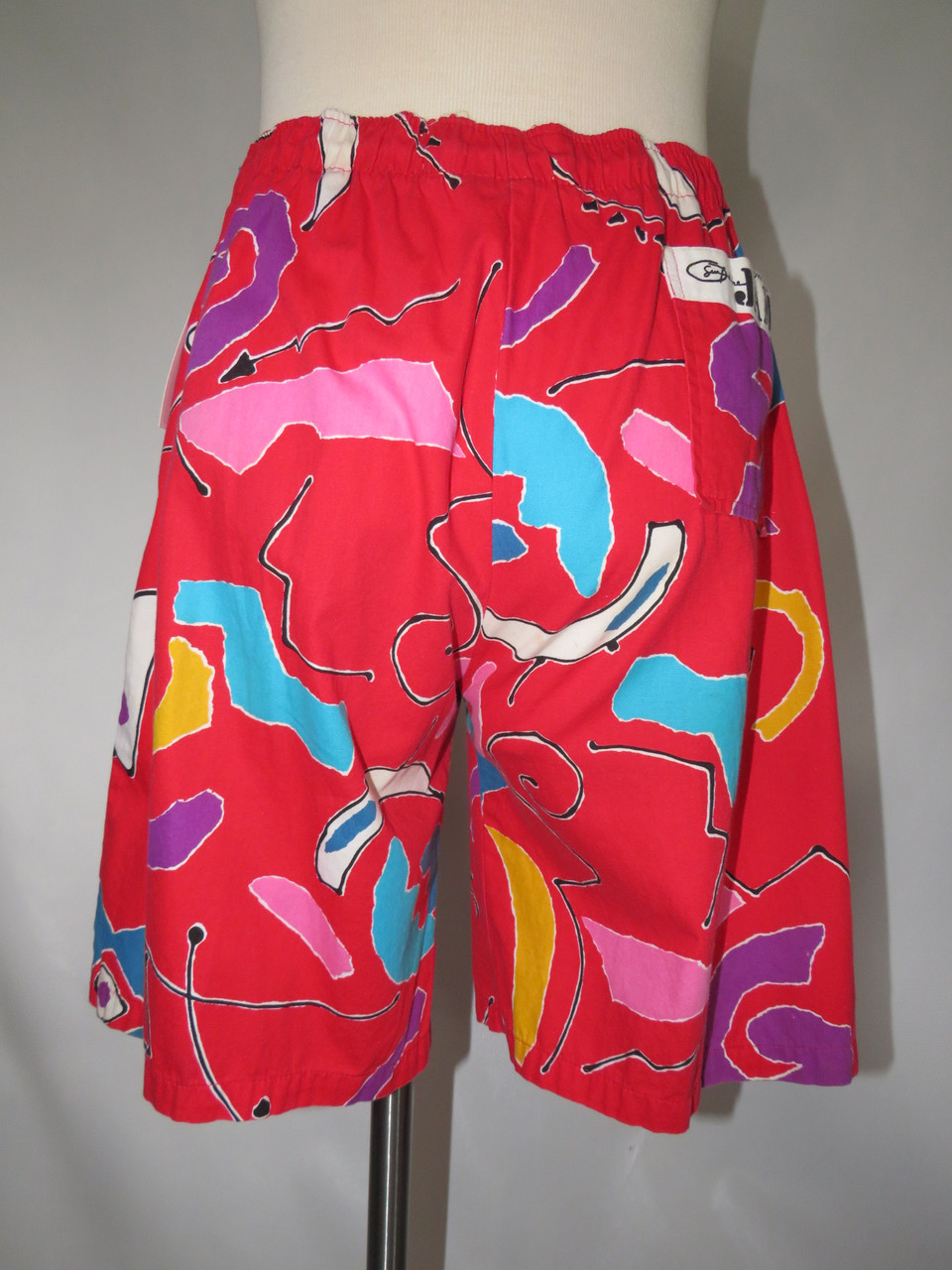 "Jams" Red Bathing Suit with Multicolored Pattern Orlando Vintage