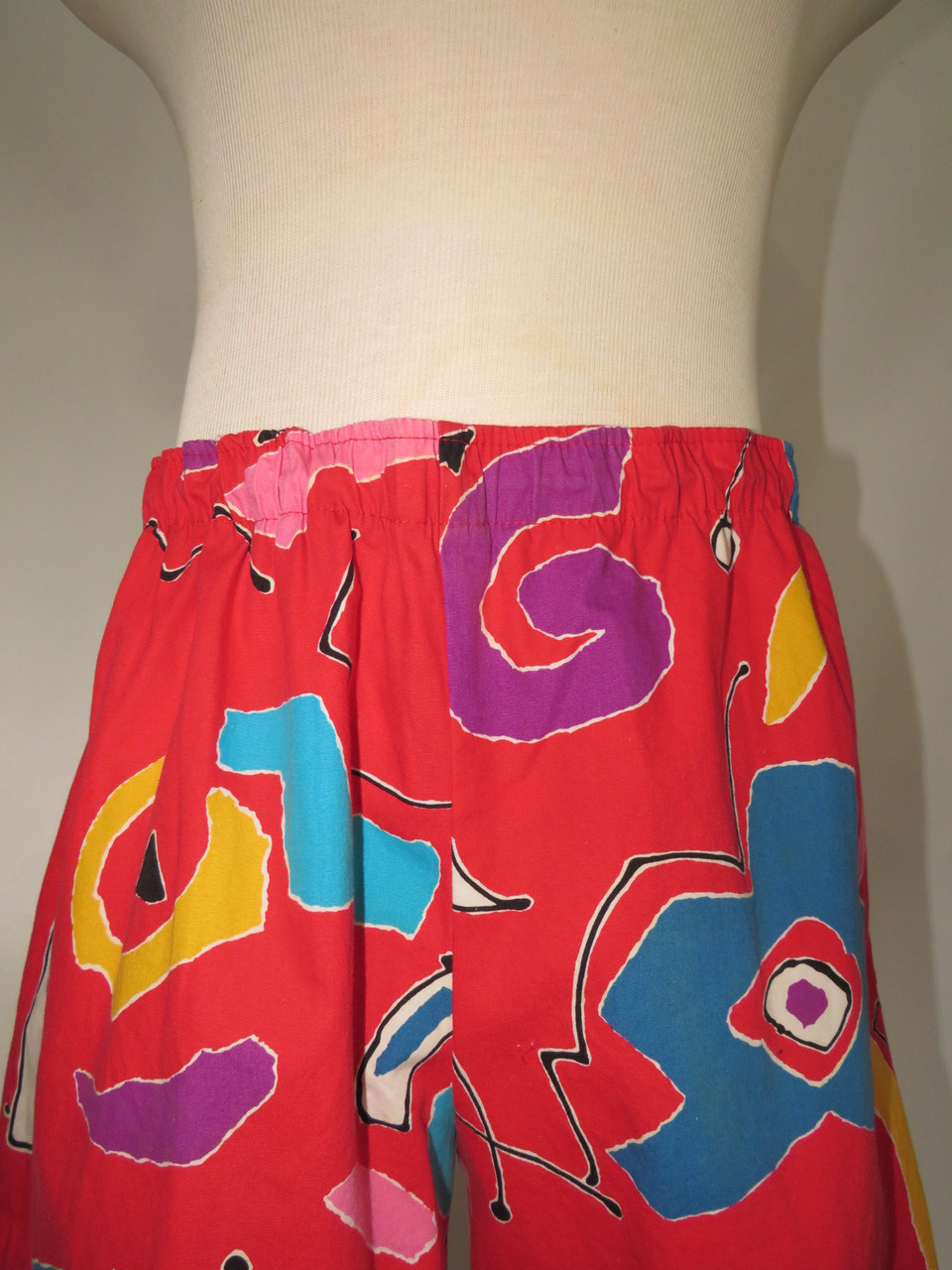 "Jams" Red Bathing Suit with Multicolored Pattern Orlando Vintage