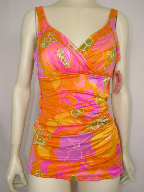 "Jantzen" Orange & Purple Floral Swimsuit