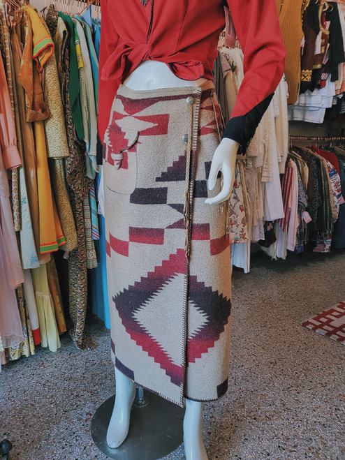 "Ralph Lauren" Southwestern Style Heavy Wrap Skirt