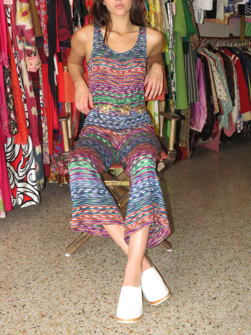 "Missoni" Sherbert Striped Knit Jumpsuit