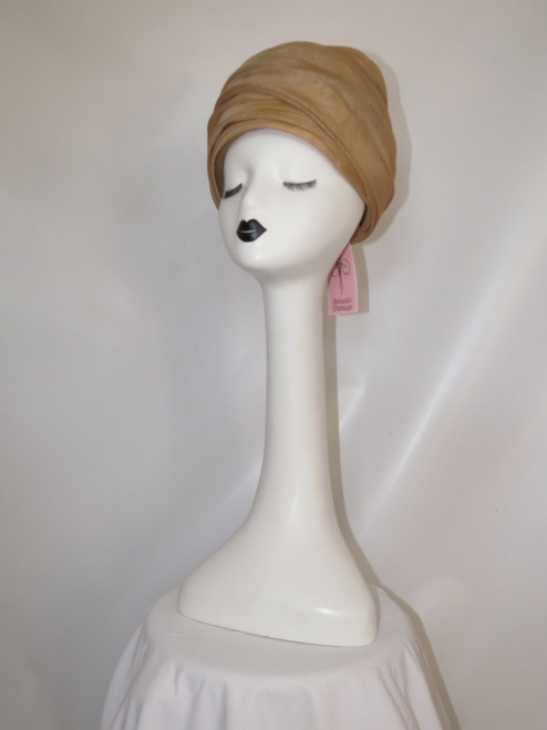 "Lilly Dache" Chiffon Nude Turban