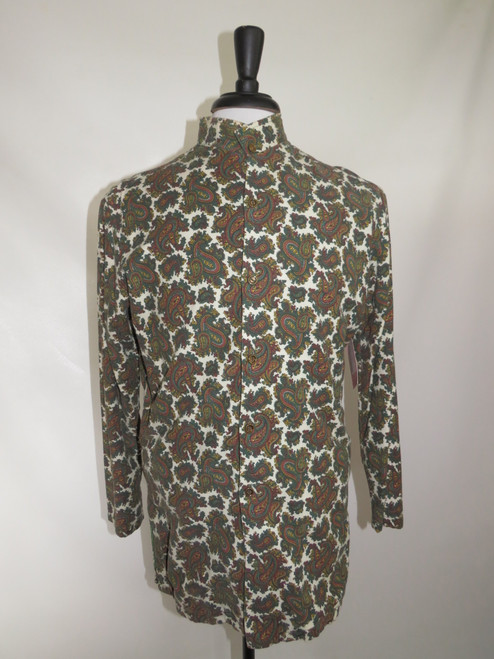 SOLD "Paul Howard"Traffic Light Colors Paisley Long Sleeve w/ Nero Collar Button Up Shirt