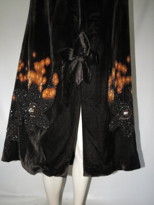 Black Velvet Cape w/ Floral Beaded Detail