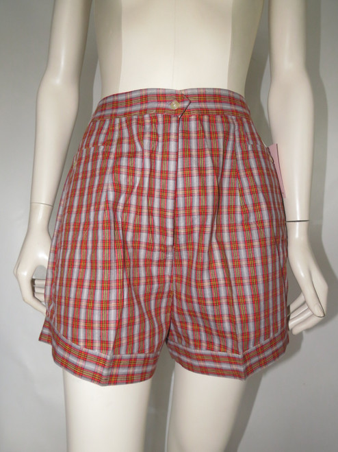 "Addy" Red & Yellow Plaid Shorts