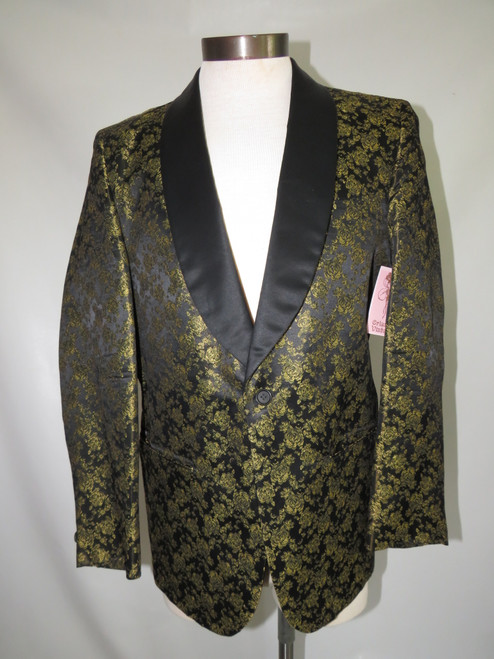 "First Nighter" Black with Gold Flowers Dinner Jacket