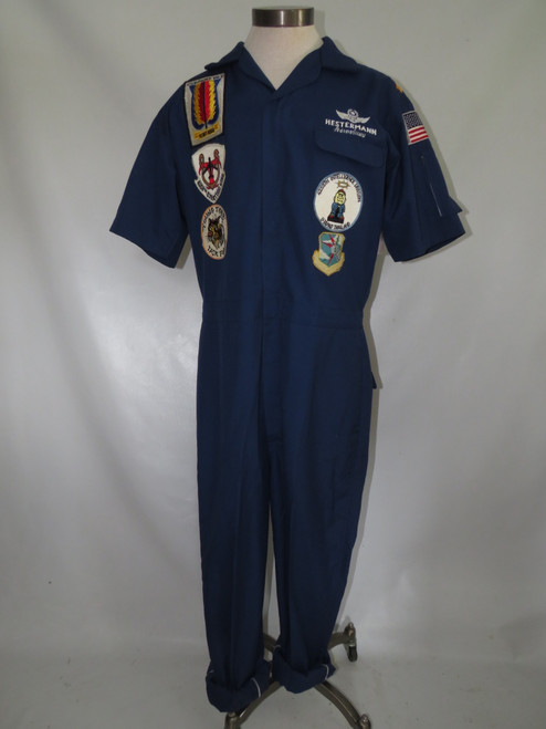 "Boston Tailor" Navy Jumpsuit with Military Patches