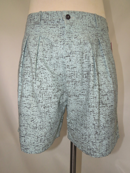 "Ocean" Teal with Black Abstract Print Shorts