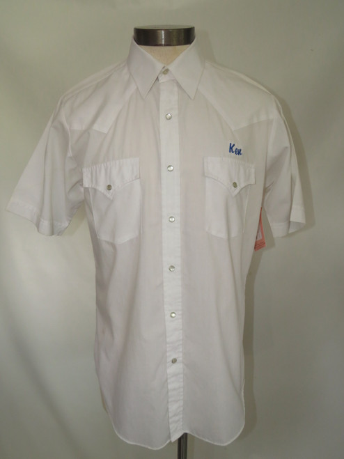 "Sheplers" White Short Sleeve Collared Shirt