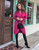 "Valerie Pozzo" 2pc. Magenta Ruched Top & Skirt Set