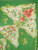 Green Floral Bouquet Patterned Silk Scarf