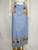 "Darrylin" Chambre Button Down Long Skirt w/ Multi Color Embroidery & Belt