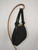 "Corse" Black Embroidery Bag w/ Gold Closure