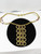 Gold Rectangle Costume Necklace w/ Purple Rhinestones