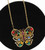 Large Butterfly Gold & Multicolor Rhinestone Necklace