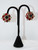 2pc Red & Black Rhinestone Costume Earrings & Necklace