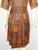 "Jo Ji Fashions" Brown Paisley Flared Midi Dress