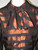 Copper & Black Stripped Taffeta Full Skirt Dress w/ Bow Ascot