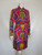 "Star of Siam" Pink, Purple, Yellow, Green Abstract Floral Psychedelic Knot Button Up Dress w/ Matching Tie Belt