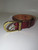 "Aigner" Red Leather Belt w/ Gold Buckle