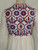 "Bonwitt Teller" White Maxi Dress w/Purple & Maroon embroidery