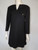 "Courreges" Black Wool Blend Mod V-Neck Dress w/ Patent Leather Details