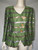 "Neil Bieff" Green w/ Gold & Silver Stripes & Large Textured Gold Buttons