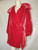 Rouge Silk Velvet Wrap Coat w/ Puffed Sleeves