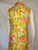 "Hov's Couture" Neon Floral Drop Waist Pleated Skirt Mod Dress