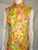 "Hov's Couture" Neon Floral Drop Waist Pleated Skirt Mod Dress