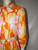 Orange & Pink Groovy Patterned Pleated Skirt Dress w/ Belt
