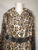 Faux Cheetah Print Fur Coat w/ Black Leather Belt