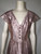 "Doris Dodson" Mauve Silk Fit and Flare Dress with Brown Details