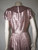 "Doris Dodson" Mauve Silk Fit and Flare Dress with Brown Details