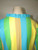 "Jeanine" Blue, Yellow,  & Green Striped Shirt with Ruffles