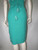 Aqua Knit Dress with White Floral Embroidered Beads