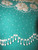 Aqua Knit Dress with White Floral Embroidered Beads