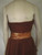 Strapless Brown Tool Dress with Gold Leaf Details