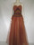 Brown Tulle Dress w/ Sequined Drop Waist