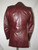 "Pierre Cardin" Cherry Brown Leather Jacket with Gold Buttons