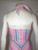 "Plain Jane" Pink w/ Rainbow Stripe Halter Dress