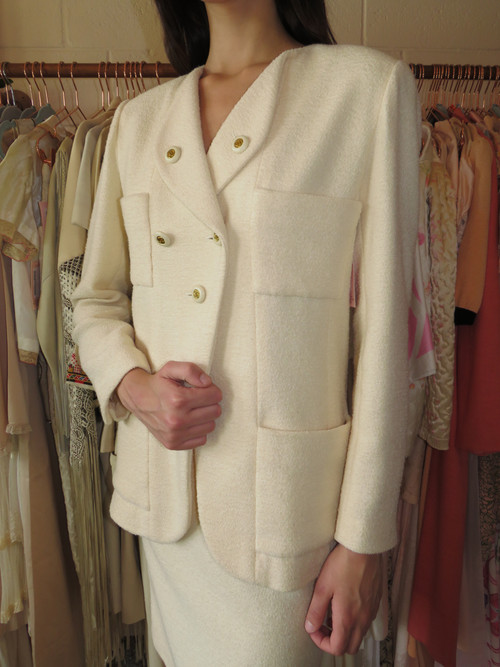 Chanel Cream Tweed Skirt Suit - Orlando Vintage Clothing and Costume