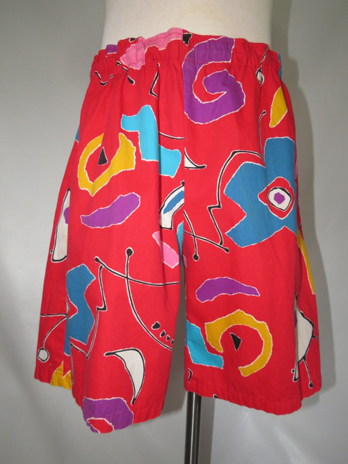 "Jams" Red Bathing Suit with Multicolored Pattern Orlando Vintage